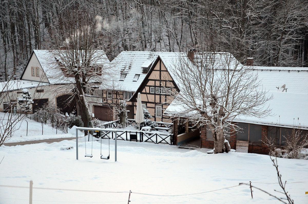 Neudeckmühle - Winteransicht von oben